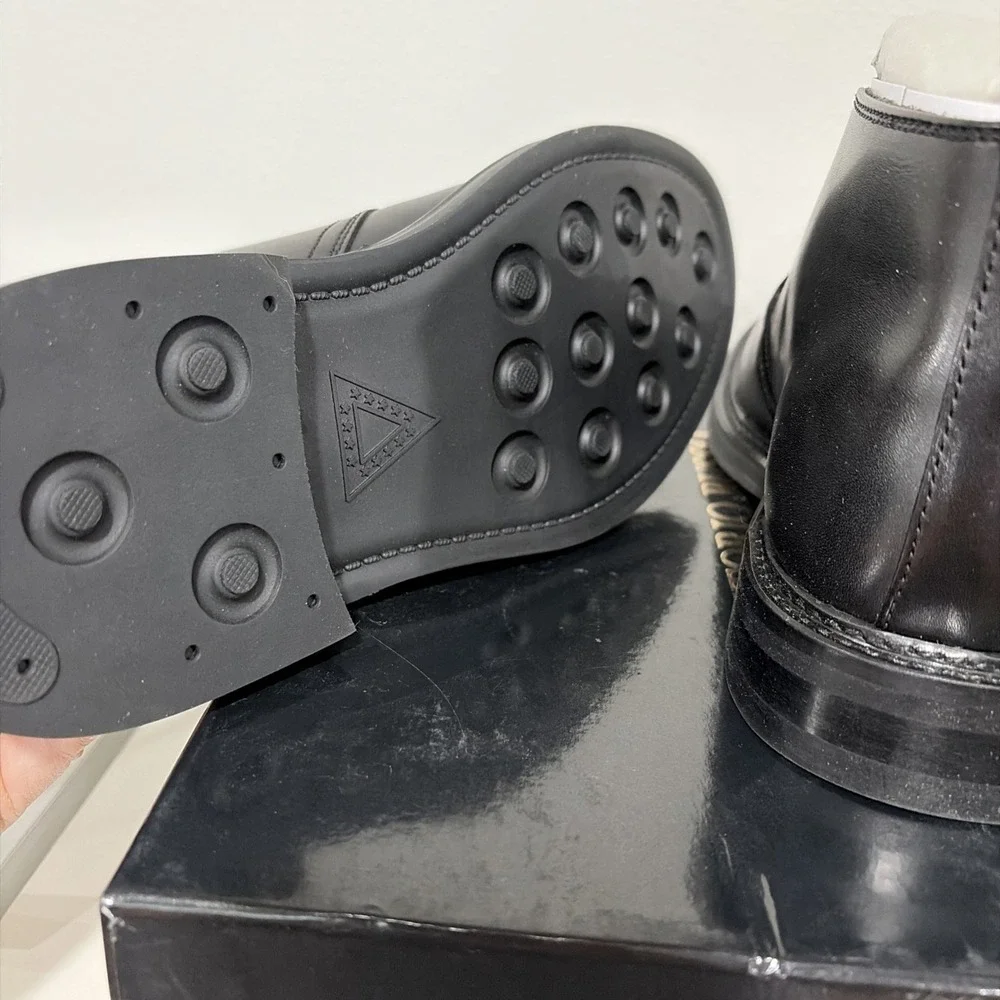 Vittorio Russo Whitman Chukka Boots Mens 9.5 Black Lace Up Shoes New In Box NIB